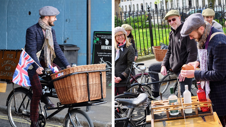 Gin Safari bike tour in London – cruise through Southwark and Bermondsey on a mobile bar bike while tasting London’s finest gins