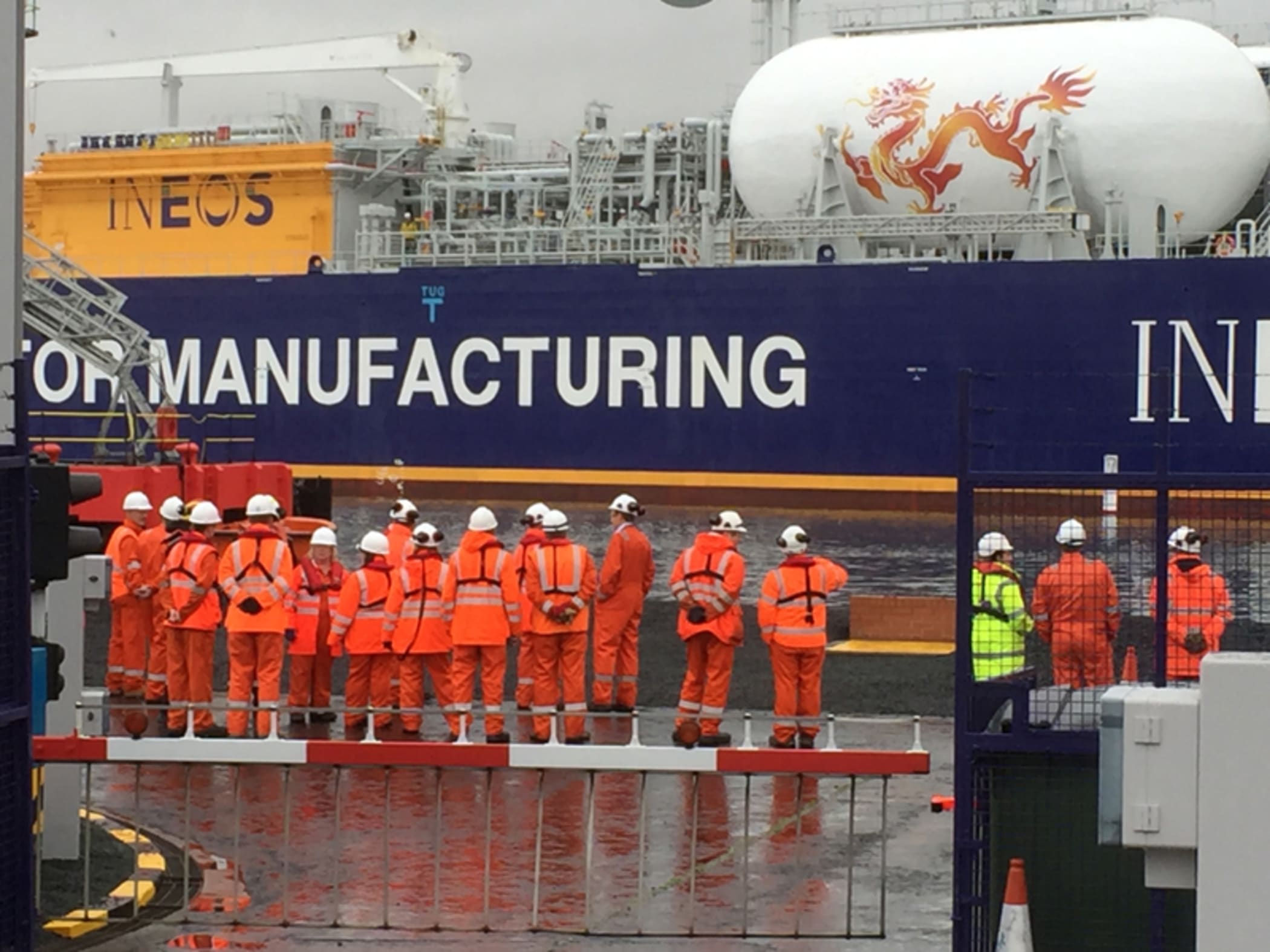 INEOS Insight docks at Grangemouth bringing US shale gas to the UK for the first time