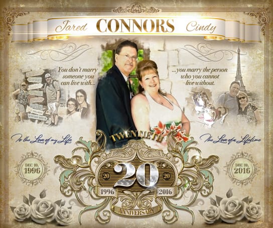 Idea for 20th anniversary personalized marriage art