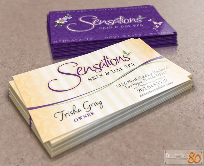 Logo, brand and trifold brochure design for day spa in Las Vegas