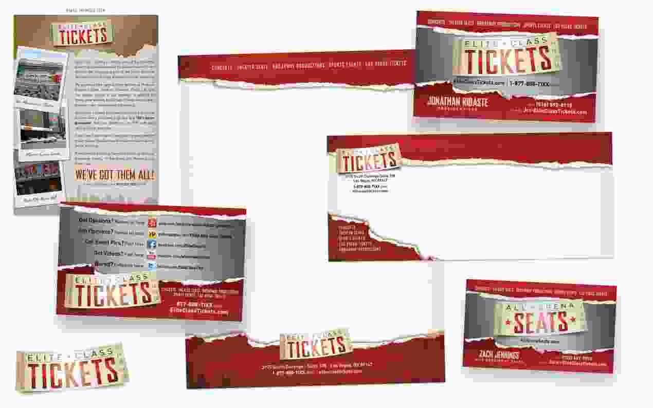 Custom logo, brand and corporate identity design for Las Vegas Elite Class Tickets