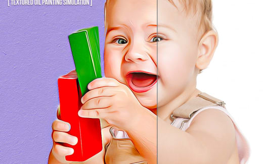 Photo to digital art painting baby picture print