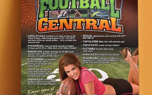 Football Central logo, brand identity and casino poster design