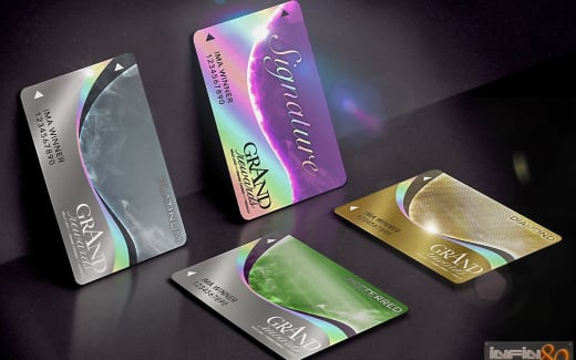 Player rewards club card design with holographic foil for Grand Casino