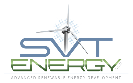 Clean green renewable energy company SVT logo designer