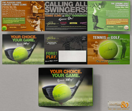 Direct mail tri-fold brochure invitation event