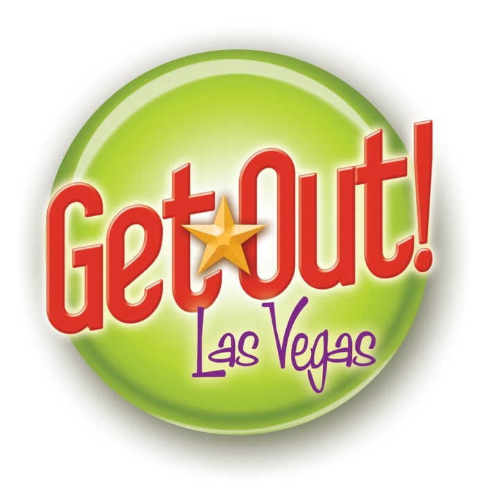 Logo, branding and rack card design for Las Vegas singles club Get Out!