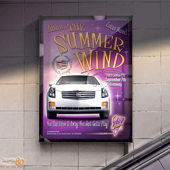 Sands Casino digital print marketing poster backlit sign