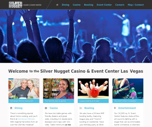 Web design and development for Silver Nugget Casino & Event Center Las Vegas