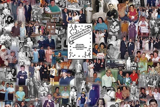 Personalized and unique 50th anniversary blended collage