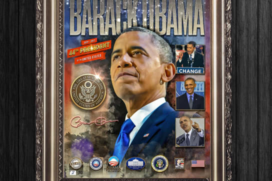 Digital painting artwork poster of Barack Obama