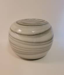 glass round bowl  white gray