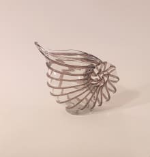 blown glass shell vase brown