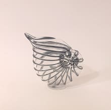 blown glass shell vase black