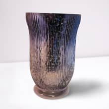 glass vase black silver