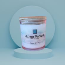 scented soy candle 10oz - mango papaya