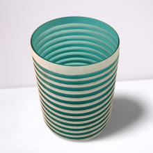 glass vase aqua, white