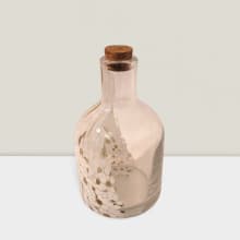 glass bottle with cork white gold