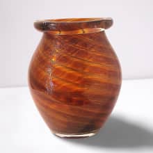 glass vase amber, small caramel