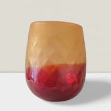 blown glass vase ruby tangerine