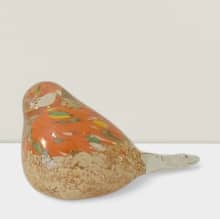 blown glass bird multicolor