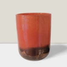 blown glass vase burnt sienna metallic brown
