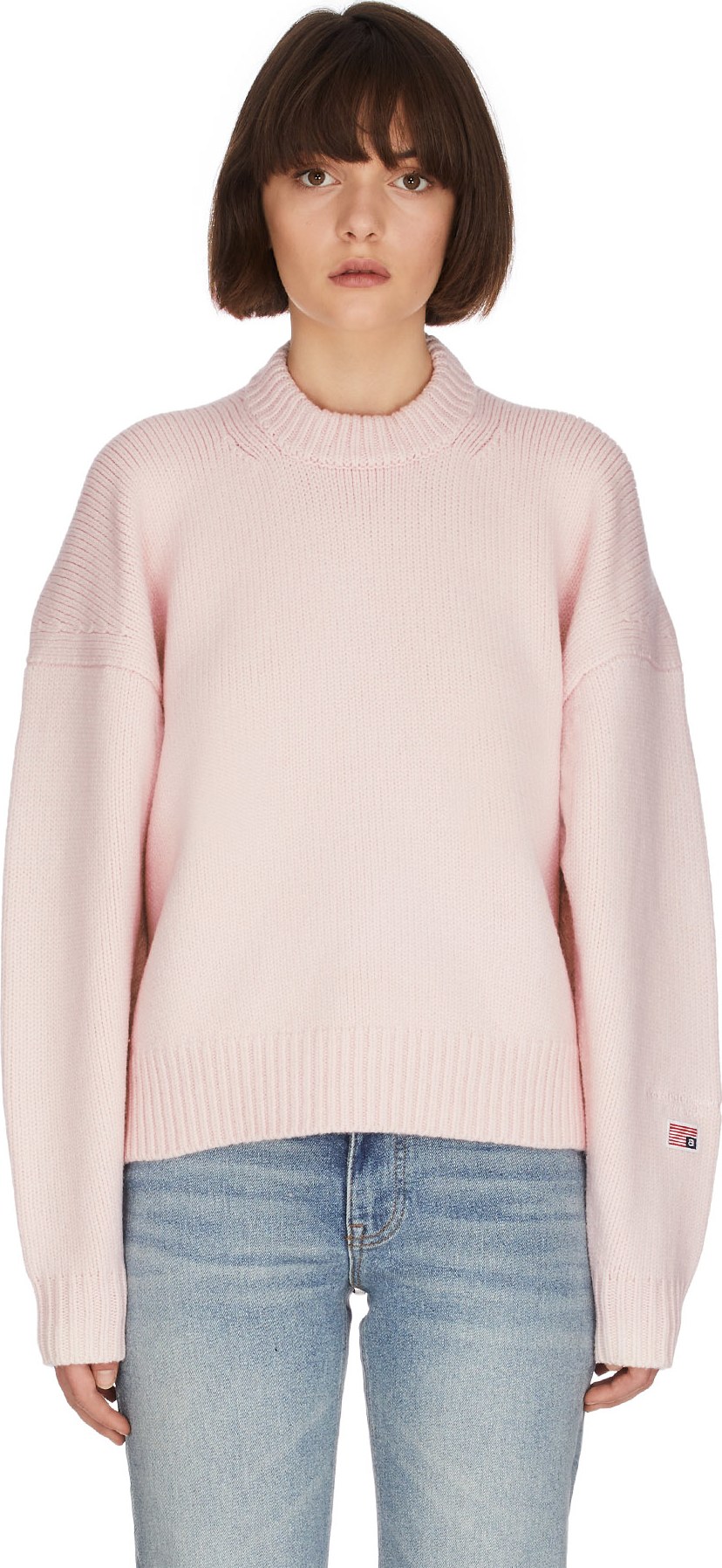 Alexander Wang: Drape Back Mock Neck Pullover - Pink | influenceu