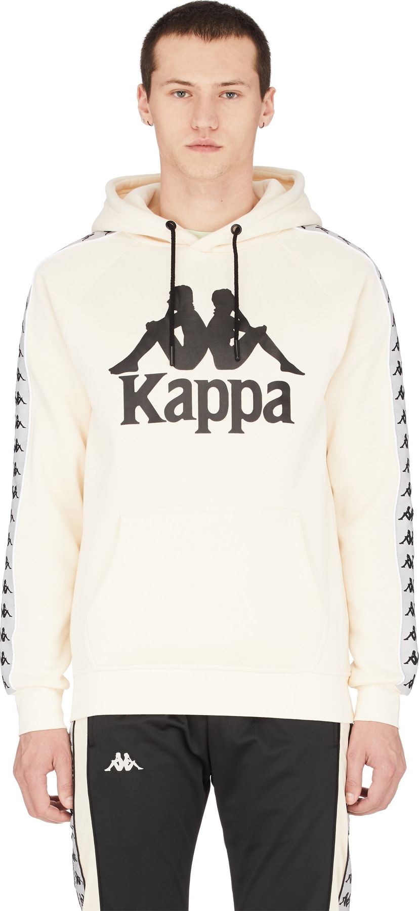 Kappa: 222 Banda Hurtado Hoodie - Beige/Grey Silver/Black | influenceu