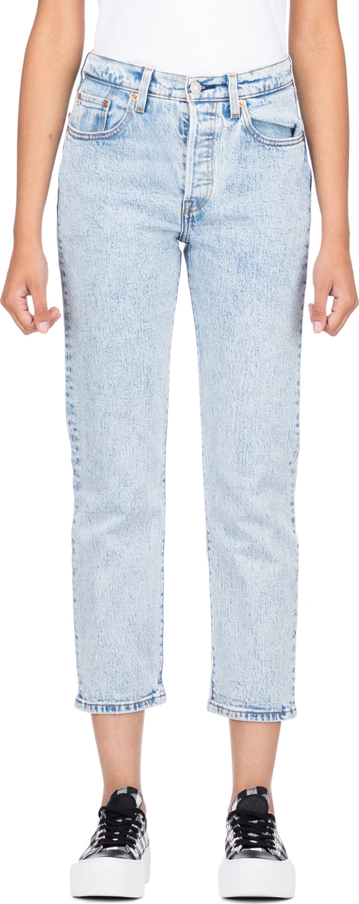 Levis: 501 Original Cropped Jeans - Stone Throw | influenceu