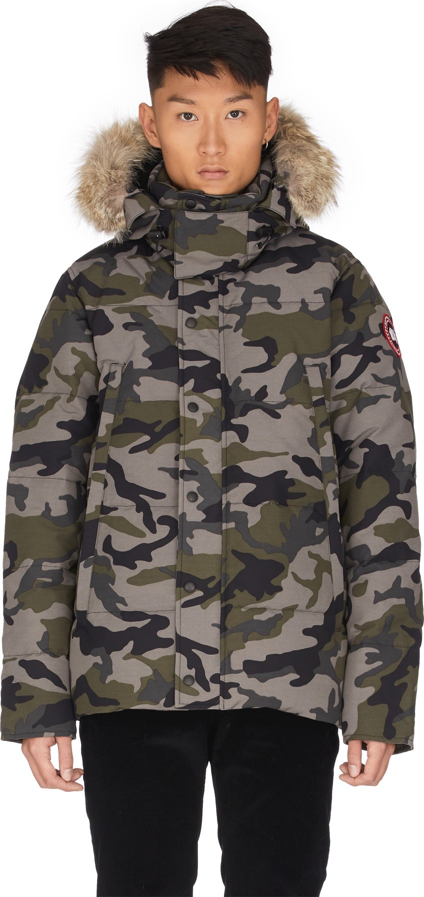 Canada Goose: Wyndham Print Parka - Classic Camo Coastal Grey | influenceu