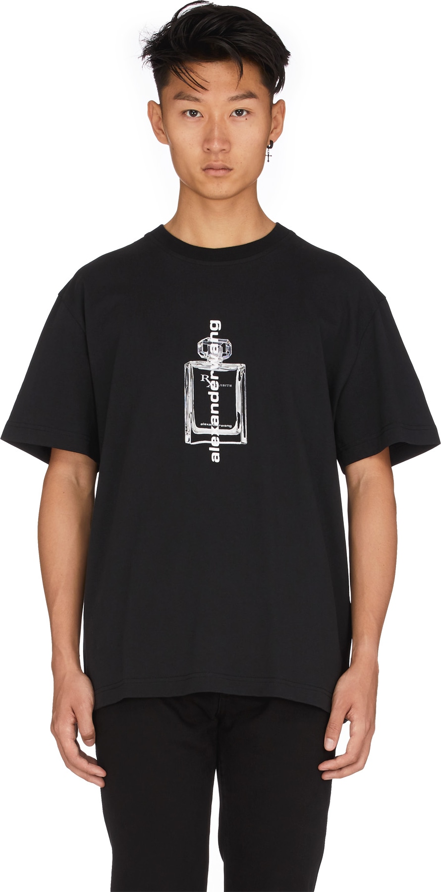 Alexander Wang: Perfume Bottle Logo T-Shirt - Black | influenceu