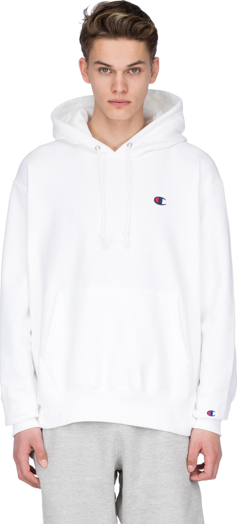 Champion: Reverse Weave Pullover Hoodie - White | influenceu