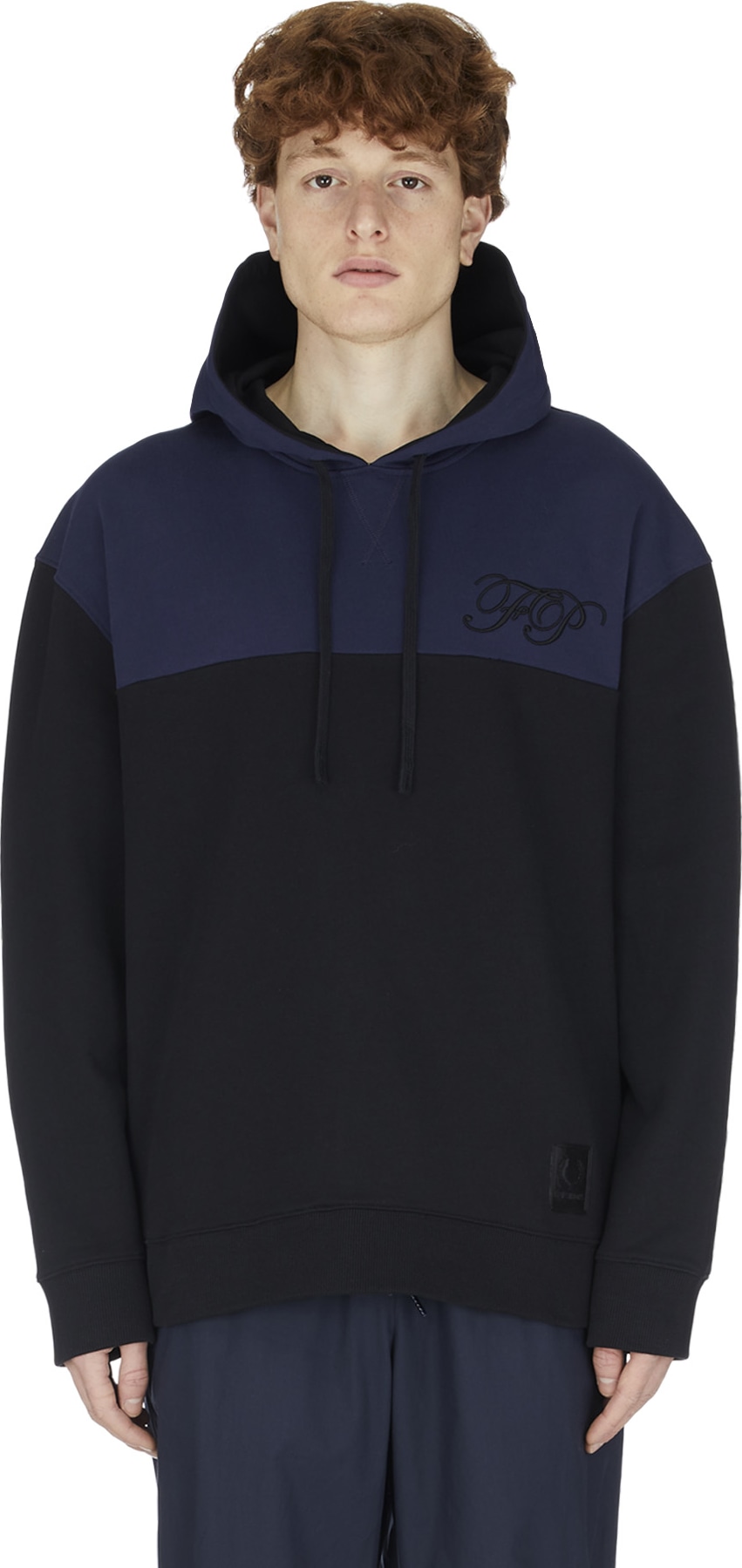 Fred Perry x Raf Simons: Raf Simons Embroidered Initials Hoodie - Black ...