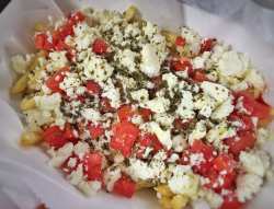 greek fries topped with feta cheese