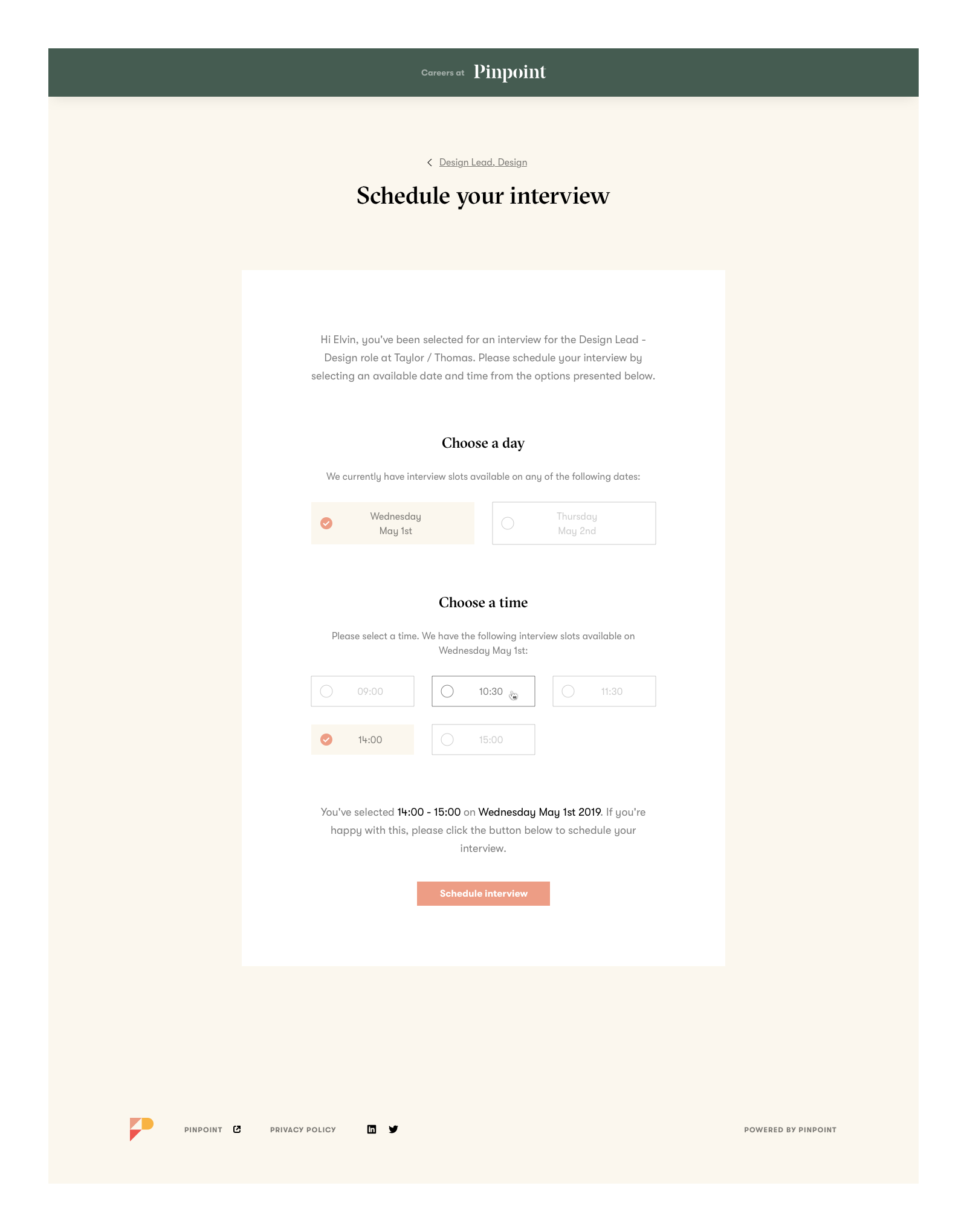 Interview scheduling software
