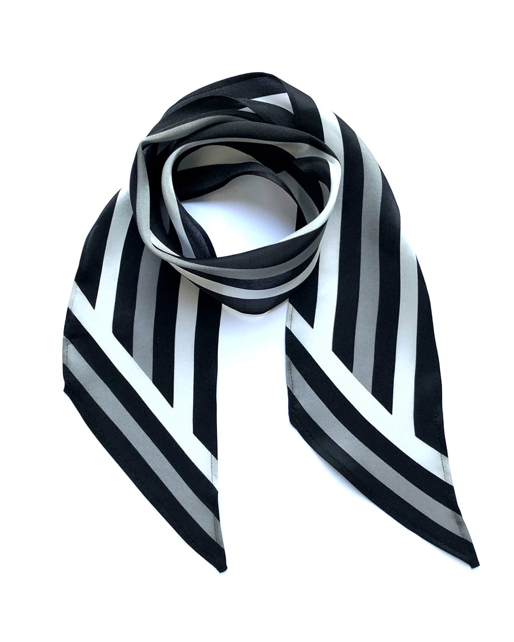 black silk neck scarf