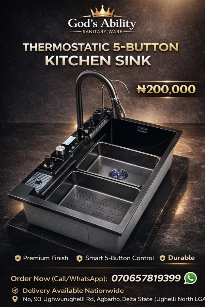 Thermostatic kitchen Sink