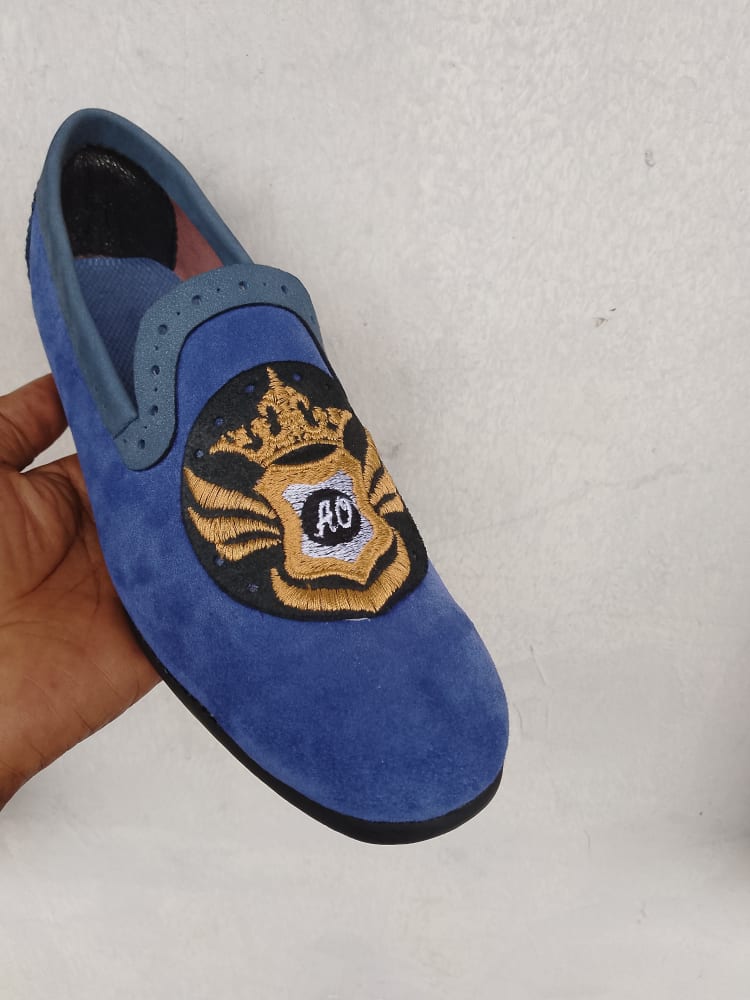 Slipon suede/velvet shoes
