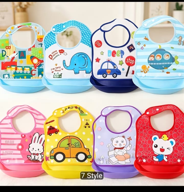 Baby Feeding Bib with Plastic Catcher – Waterproof Bib for 6 Months to Toddler