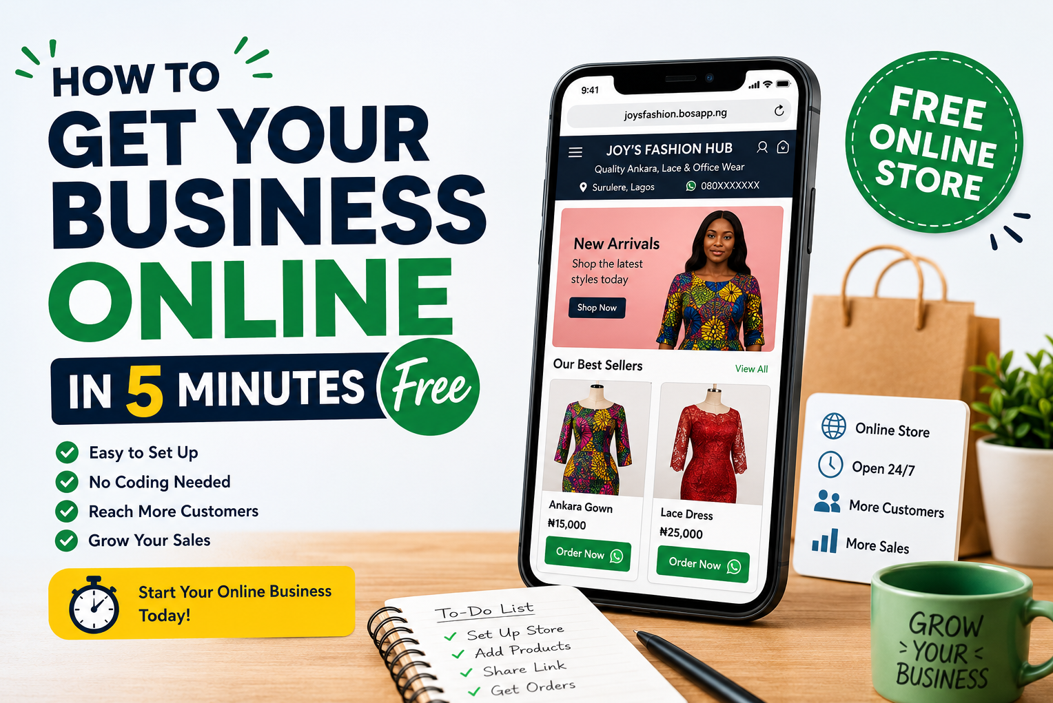 How to Get Your Business Online in 5 Minutes - Free