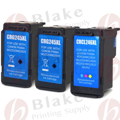 Set of 3 Compatible Canon PG-245XL & CL-246XL High Yield Ink Cartridges