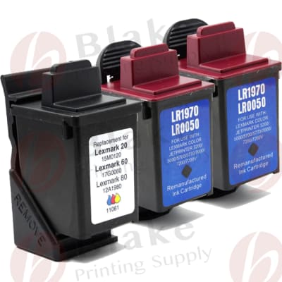 Set of 3 Compatible Lexmark 70 & 80 Ink Cartridges