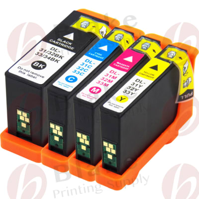 Set of 4 Compatible Dell Series 33 / 34 Extra High Yield Ink Cartridges