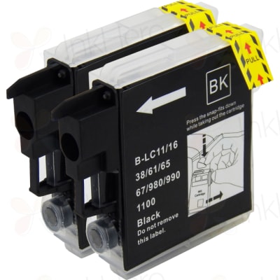 2 Pack Brother LC61BK Black Compatible Ink Cartridges