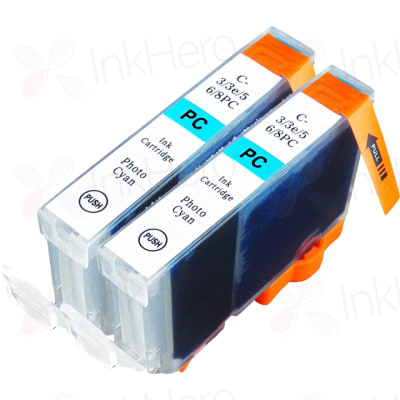 Pack de 2 Canon BCI-6PC (4709A003) cartouches d'encre compatibles photo cyan