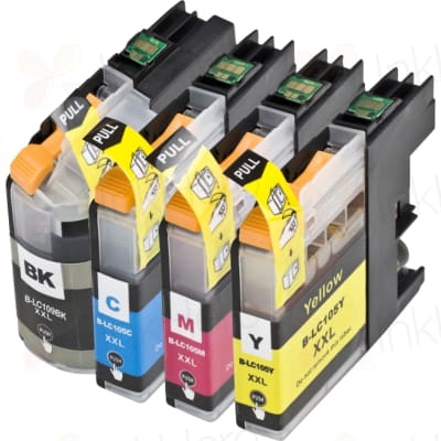 Pack de 4 Brother LC109 & LC105 cartouches d'encre super haute capacité compatibles