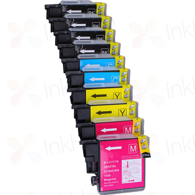 10 Pack Brother LC61 Compatible Ink Cartridges