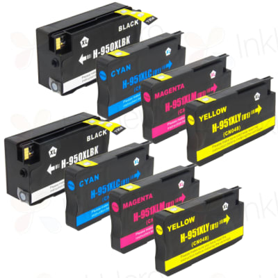 8 Pack HP 950XL, 951XL High-Yield Compatible Ink Cartridges