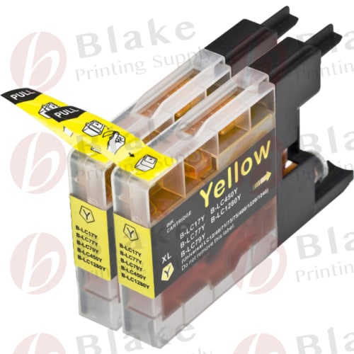 Set of 2 Compatible Brother LC-79Y Yellow Extra High Yield Ink Cartridges