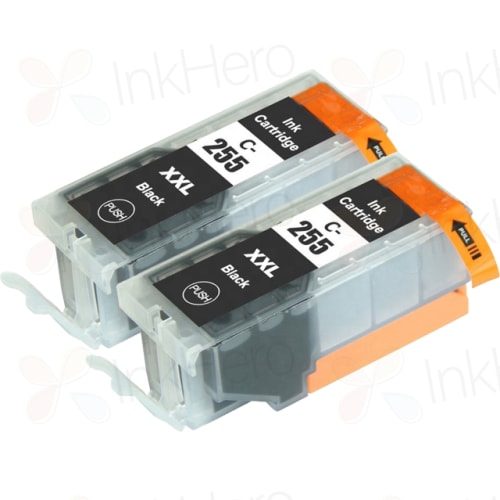 2 Pack Canon PGI-255XXL Black Compatible Extra High-Yield Ink Cartridges (8050B001)